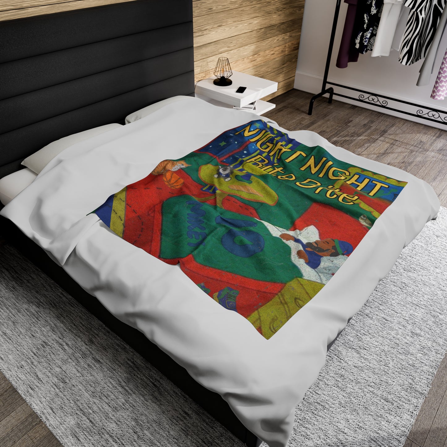 Night Night Bite Bite | Mike Conley Velveteen Plush Blanket