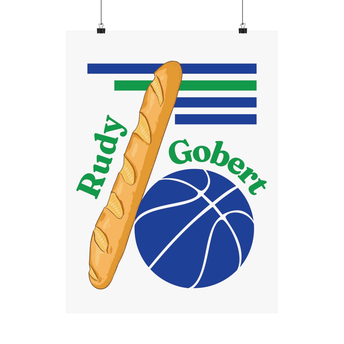 Rudy Gobert Blue | Rudy Gobert 18 x 24 Poster