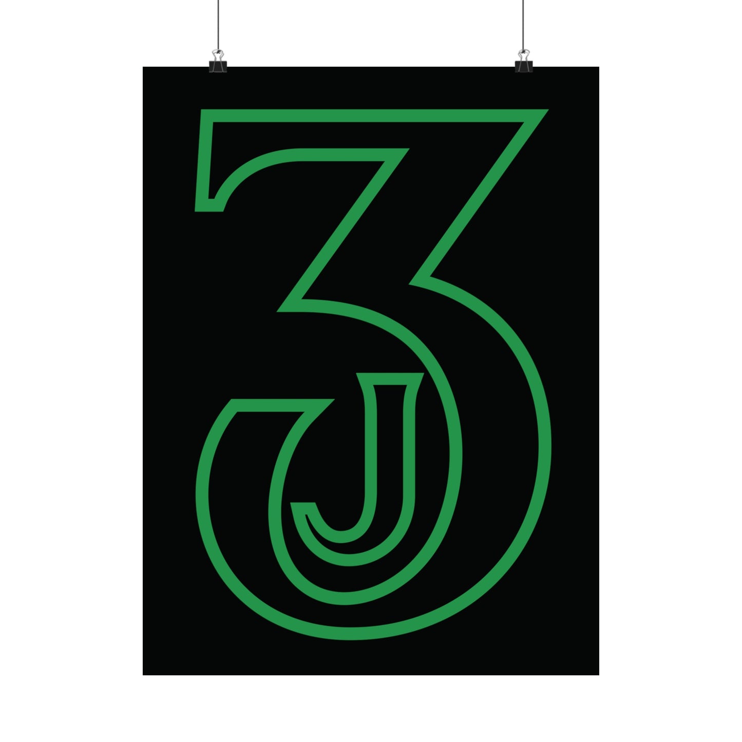 Jaden J3 Green & Black | Jaden McDaniels 18 x 24 Poster