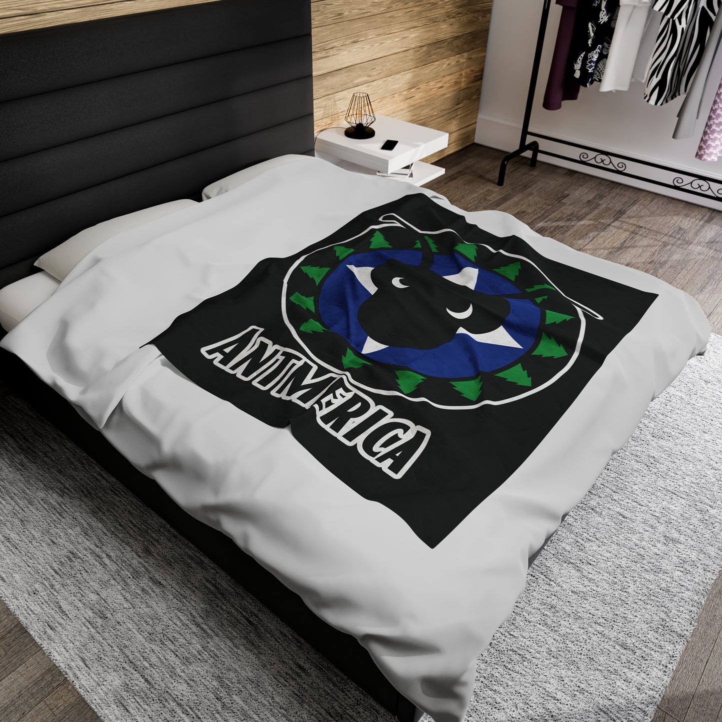 Antmerica Black | Anthony Edwards Velveteen Plush Blanket