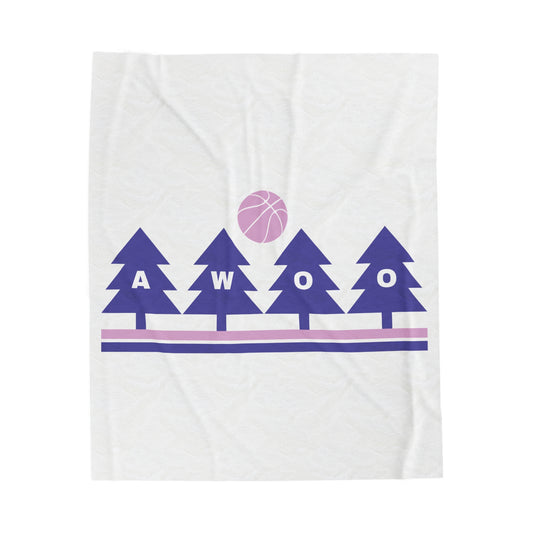 Awoo Purple & Pink | Velveteen Plush Blanket