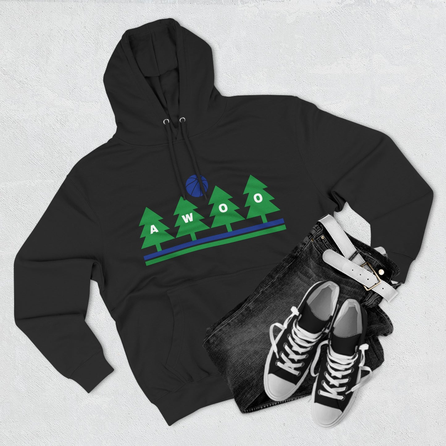 Awoo Blue & Green | Hooded Sweatshirt