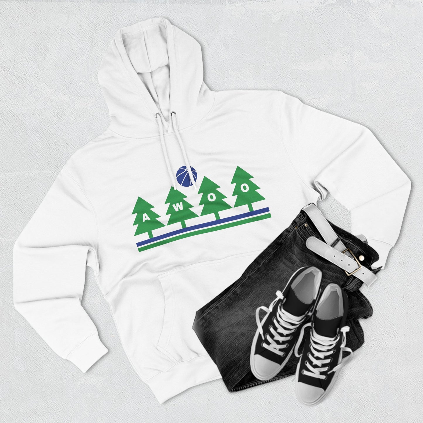 Awoo Blue & Green | Hooded Sweatshirt