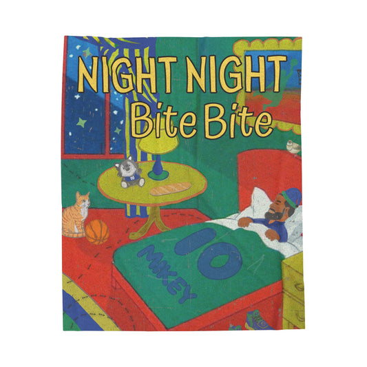 Night Night Bite Bite | Velveteen Plush Blanket