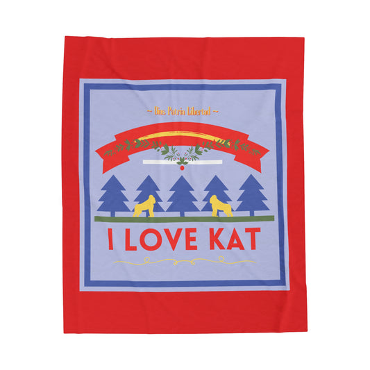 I LOVE KAT | Velveteen Plush Blanket